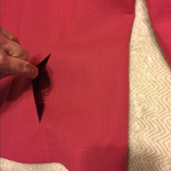 Sag Harbor wool lined blazer zip front on seam pockets deep coral size 18 - Picture 8 of 9